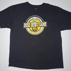 Hanes Iowa Hawkeyes 2016 Rosebowl Black T Shirt With Graphics Size 2XL